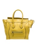 Celine Yellow Leather Silver-tone Hdw Zip Cls Tote