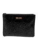 Kate Spade Black Glitter Zip Closure Portfolio
