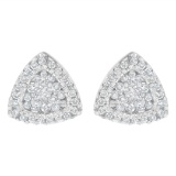 14k Gold .50ct Diamond Trillion-shaped Earrings