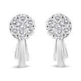 14k Gold Round .87ct Diamond Cluster Earrings