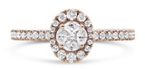 18k Rgold .55ct Diamond Composite Oval Halo Ring