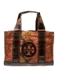 Tory Burch Printed Red Canvas Top Hdl Bag