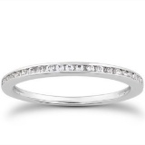 14k White Gold Round .21ct Diamond Wedding Band