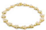 14k Gold Round 1.20ct Diamond Floral Star Bracelet