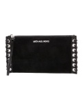 Michael Kors Suede Leather & Whipstitch Zip Clutch