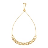 14k Gold Links Adjustable Chain Bracelet