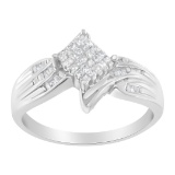 10k Gold .30ct Diamond Rectangle Cocktail Ring