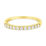 Igi Certified 10k Gold .25ct Diamond Fluted Ring