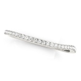 14k Wgold .09ct Diamond Slim Curved Wedding Ring