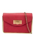Chloe Red Leather Gold-tone Hdw Flap Cls Shldr Bag