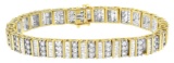 14k Gold Round & Baguette 5.50ct Diamond Bracelet