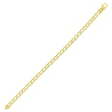 14k Gold Rail Motif Links Men's Bracelet