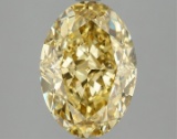 Fancy Yellow Oval Cut 4.09ct Si1 Lab Diamond