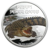 2009 Tuvalu 1 Oz Silver Saltwater Crocodile Proof