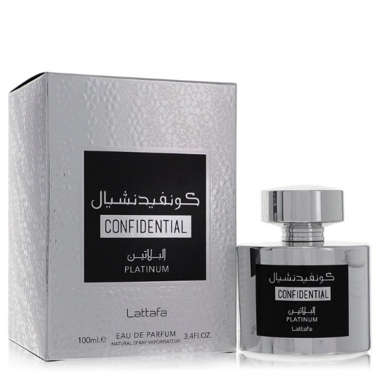 Lattafa Confidential Platinum Unisex 3.4 Oz Spray