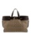 Gucci Brown Canvas Gold-tone Hdw Weekender Bag