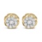 10k Gold-pl .50ct Diamond Cluster Stud Earrings