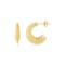 14k Gold Graduated Scalloped Half Hoops Earrings
