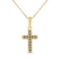 10k Gold-pl. Round .25ct Diamond Cross Necklace