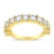 14k Gold-pl. Round 2.00ct Diamond 11-stone Ring