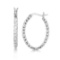 Sterling Silver Hoop Diamond Cut Texture Earrings