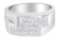14k Wgold Princess 1.83ct Diamond Cluster Ring