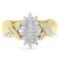 10k Gold .50ct Diamond Cluster Star Cocktail Ring