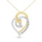 10k Two-tone .10ct Diamond Accent Heart Necklace
