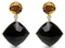 18k Gold 48.77ct Black Onyx & Citrine Earrings