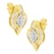10k Gold .33ct Diamond Cluster Swirl Earrings