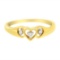 10k Gold Round .05ct Diamond Triple Heart Ring