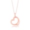 14k Rose Gold Floating Heart Drop Necklace