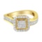 10k Gold Multi-cut .67ct Diamond Cocktail Ring