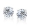 14k Wgold Round .20ct White Topaz Stud Earrings