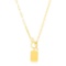 14k Gold Rectangle Bar Front Toggle Clasp Necklace