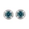 Round 1.50ct Blue Diamond Milgrain Earrings
