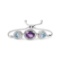 Elegant 4.01ct Amethyst, Topaz, & Diamond Bracelet