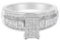 14k Wgold .99ct Diamond Composite Cluster Ring