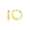 14k Gold Geometric Texture Round Hoop Earrings