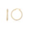 14k Two-tone Gold Diamond Cut Round Hoop Earrings