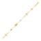 14k Gold Crosses Cubes & Medallions Bracelet