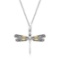 18k Gold & Silver Dragonfly Motif Necklace