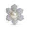 18k Gold 2.81ct Diamond & Pearl Floral Brooch Pin