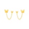 14k Gold Two Hole Post Earrings With Butterflies