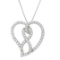 14k Gold 1.00ct Diamond Ribbon & Heart Necklace