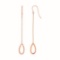 14k Rose Gold Pear Shaped Long Drop Earrings