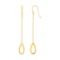 14k Gold Pear Shaped Long Drop Earrings