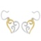10k Two-tone Gold .25ct Diamond Heart Earrings