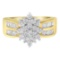 10k Gold .96ct Diamond Starburst Cluster Ring