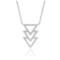 14k Wgold Round .18ct Diamond Triangle Necklace
